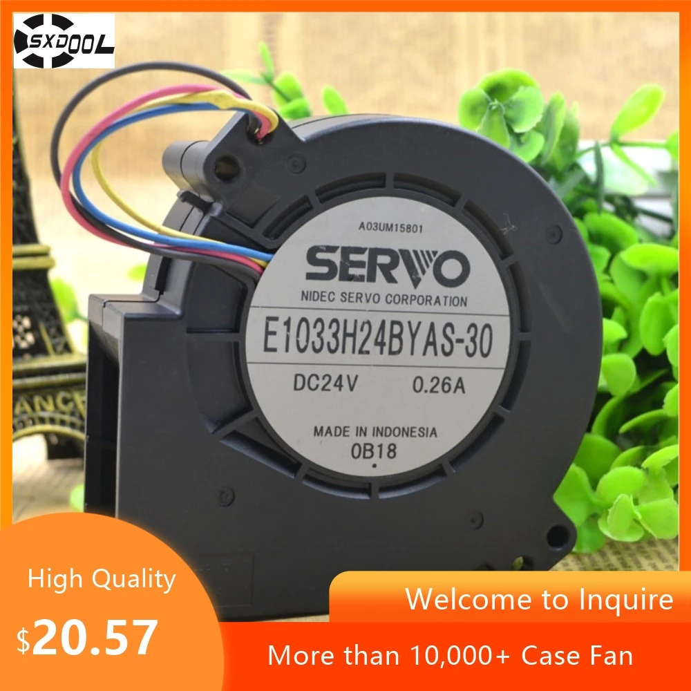 97mm 24V Blower Fan for Servo E1033H24BYAS-30 9 9733 DC 24V 0.26A Turbofan