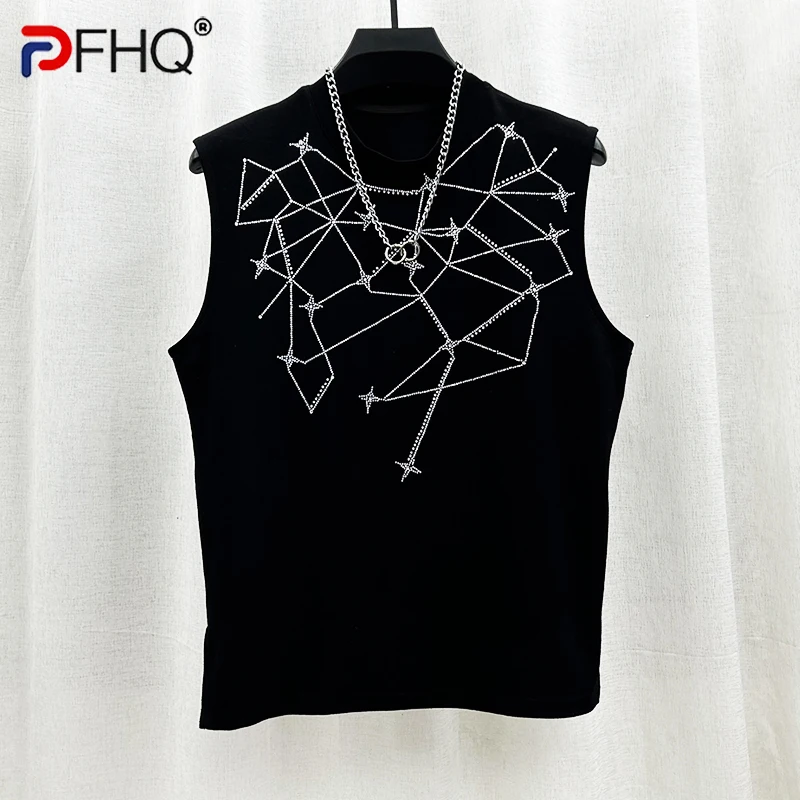 

PFHQ Heavy Industry Hot Diamond Full Sky Star Tank Top For Men's Trendy Loose Sports Sleeveless Vest Personalized Spring 21Z3783