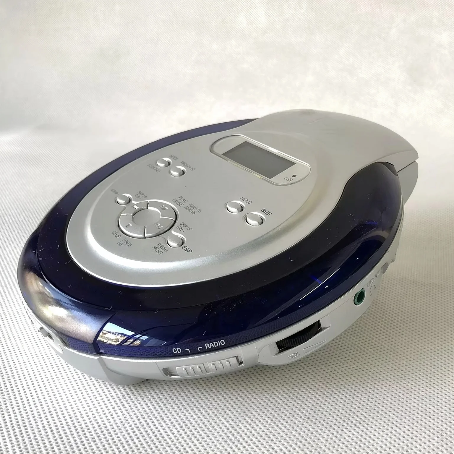 Portable CD Player Walkman Bass Boost System High Quality Music Shockproof MP3 Format Discs LCD Display 3.5mm Audio Interface