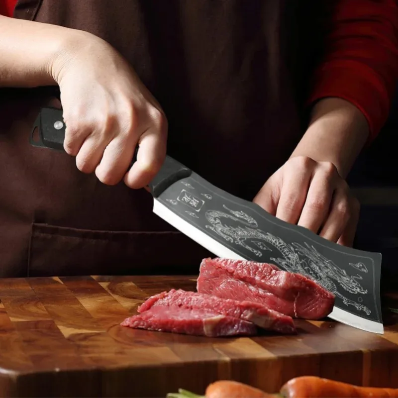 Utility Slaughter Knife Forge Blade Wood Handle Kitchen Knives Cleaver Meat Chopping Vegetable Boning Butcher Knife Chef Cleaver