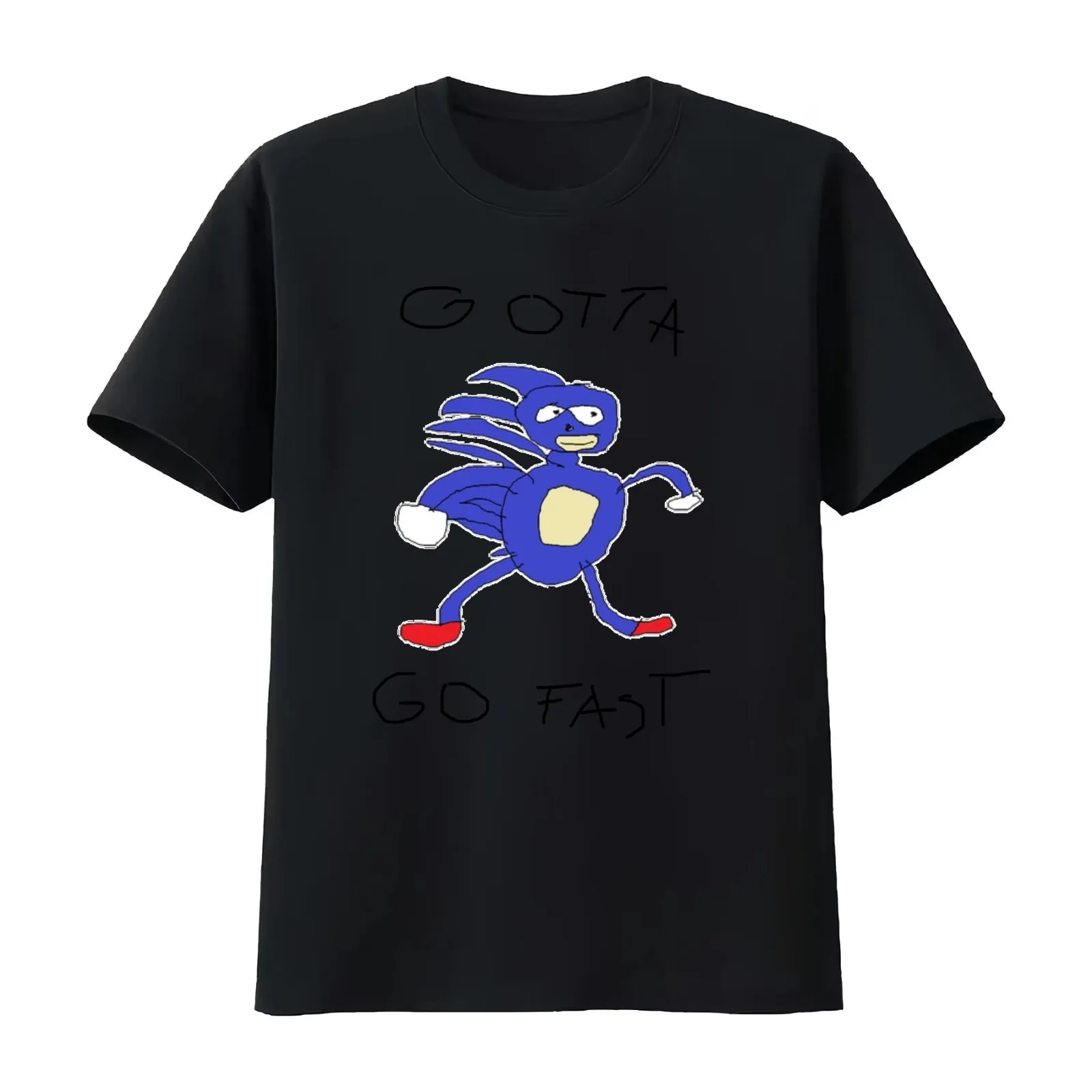 Gotta go fast Sanic | Funny Meme T-Shirt Summer Casual Cotton Tee Oversized Streetwear Tops Vintage Graphic Print