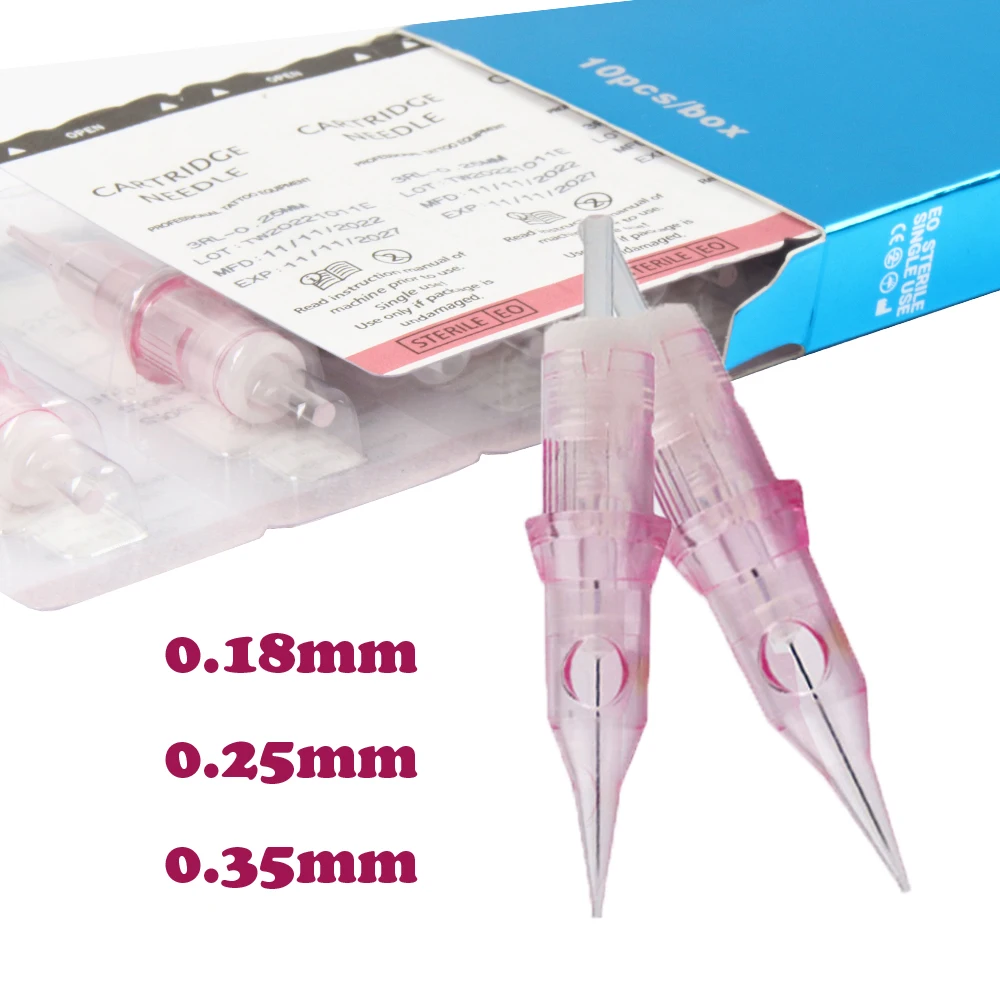 

10pcs Tattoo Cartridges Needle 1201RL 0.18/0.25/0.3/0.35mm Microblading Permanent Makeup Tattoo Needles Disposable