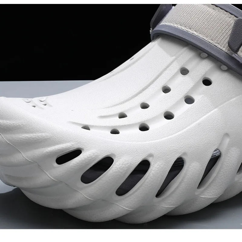 Men's Summer Clogs Fashion Wave Shape Non-slip Water Swimming EVA Sandals Breathable Casual Slippers Outdoor
