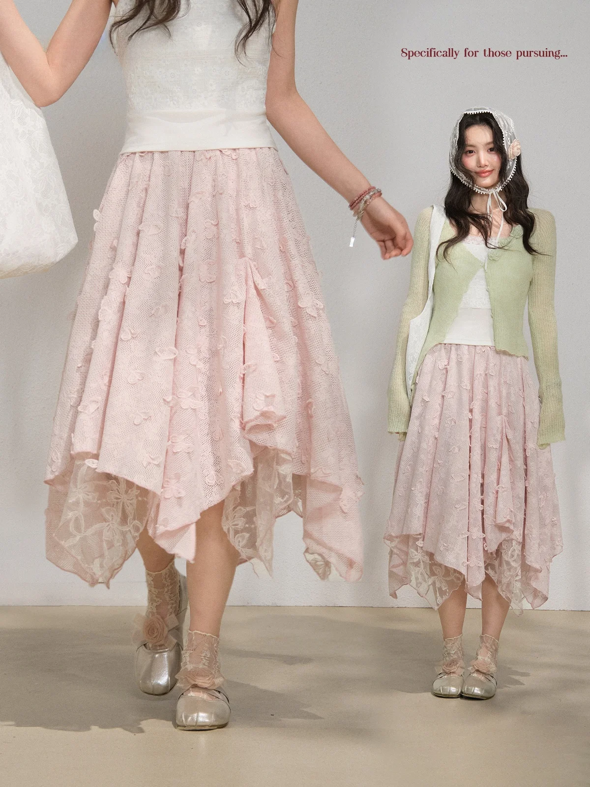

Sweet Sle High Waist Me Skirt Casual Spring Faion Petal Mist Poer f Body Skirt And Pear Body pe Suitable