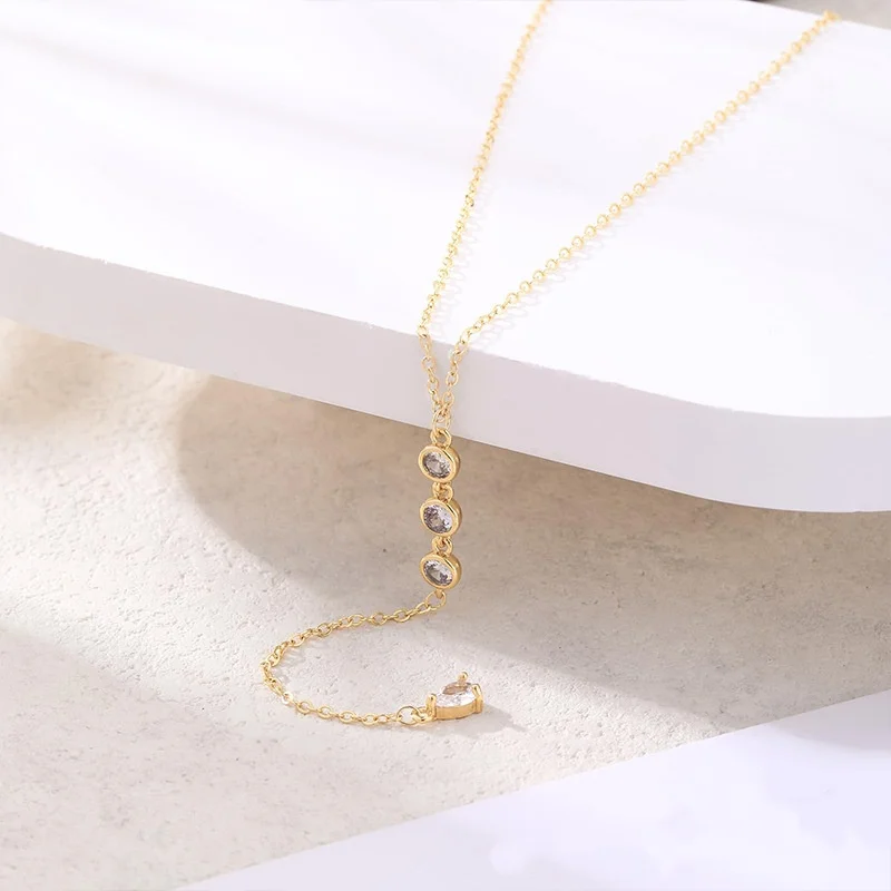 New Fashion Punk 2025 Necklace Back Necklace Simple Crystal Back Necklace Necklace Lady Wholesale Sales Colar Feminino