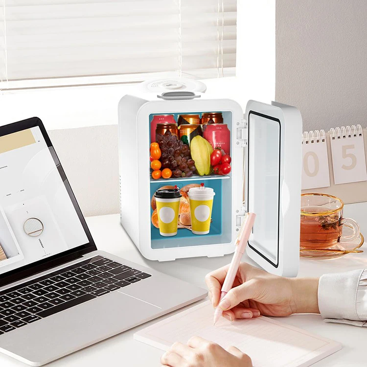 Pink Mini Skincare Fridge - Portable Cosmetic Refrigerator for Hotels & Home (4°C-12°C, Ultra-Quiet, USB Powered)