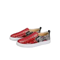 2023 new arrival Fashion snake skin causal shoes men,real leather sneakers PDD242