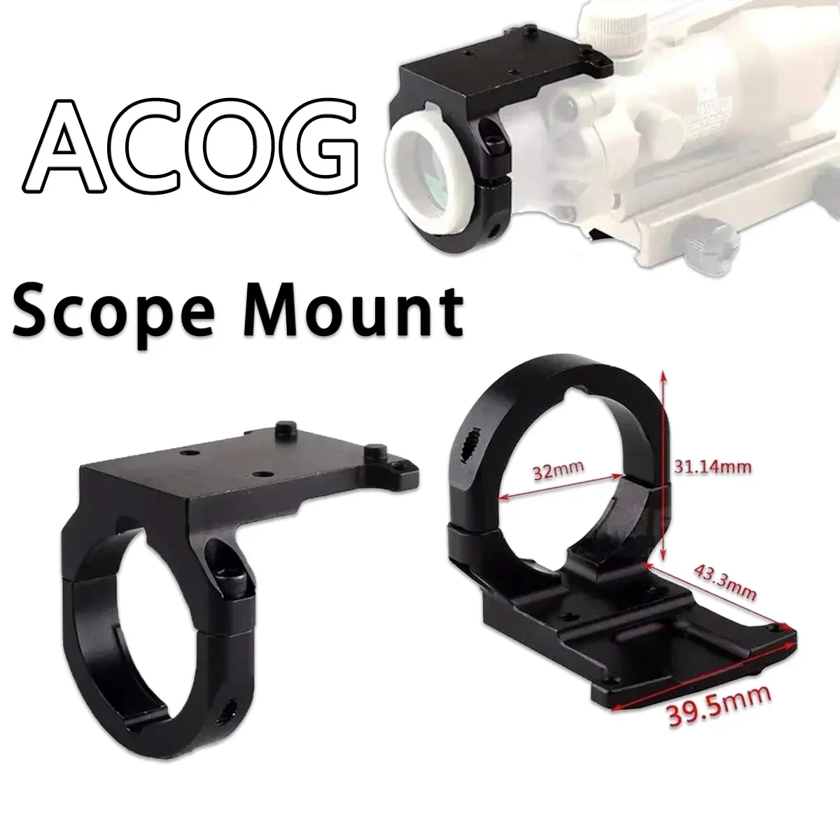 1x32 ACOG Scope Mount Ruggedized Miniature RMR Red Dot Reflex Sight 4x32 ACOG Mount For AR15 M4 Hunting Accessories