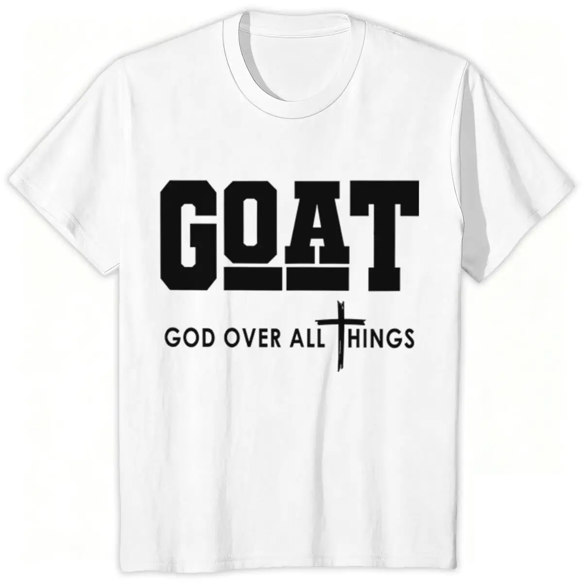 GOAT God Over All Things T-shirts Christian Cross Graphic T Shirts Short Sleeve Tee Men's Clothes Religious Faith Print Clothing