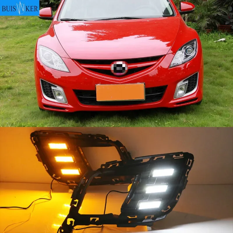 

2pcs LED DRL Daytime Running Light Daylight headlight fog lamp cover car-Styling for Mazda 6 Mazda6 2008 2009 2010