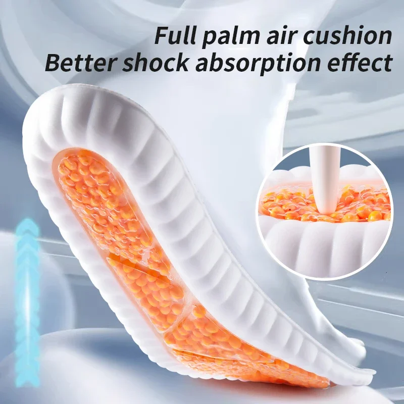 Air cushion TPU Upgraded Sports Shock Absorption Insoles High Elastic Running Sneaker Pads Rebound Deodorant Comfortable Feet C image 2