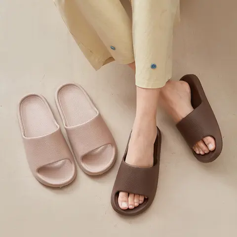 EVA Herrsandaler Flip-flops Herrtofflor Enfärgade Enkla Halkfria Mjuka Sulor Bekväma Duschtofflor Utomhus Parskor 8 best sales glada floppar - №2