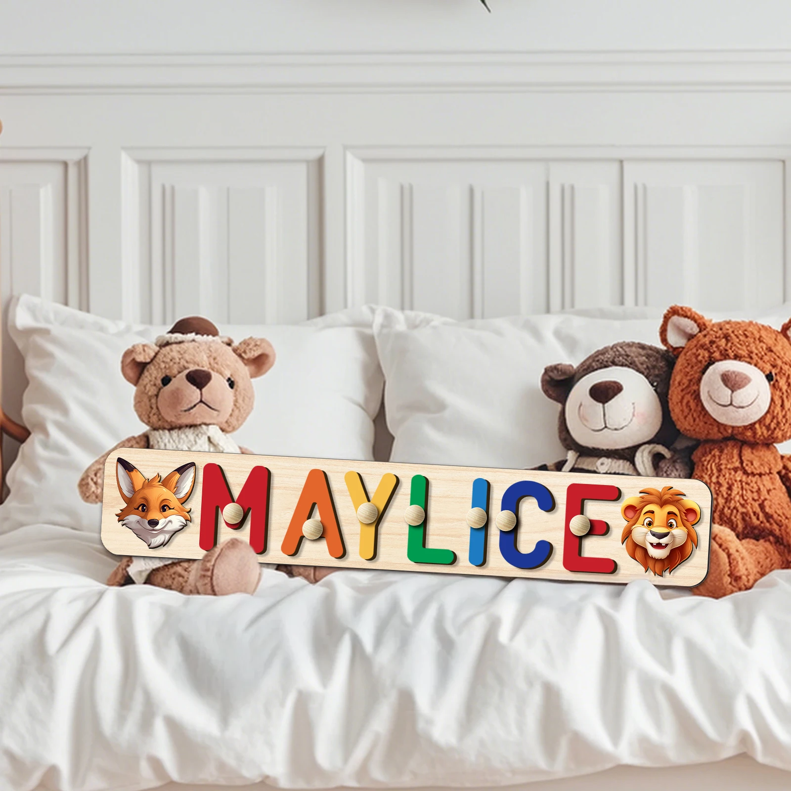Customized wooden name puzzles, meticulously crafted personalized cute and amusing gifts, one-of-a-kind letter puzzle toys.