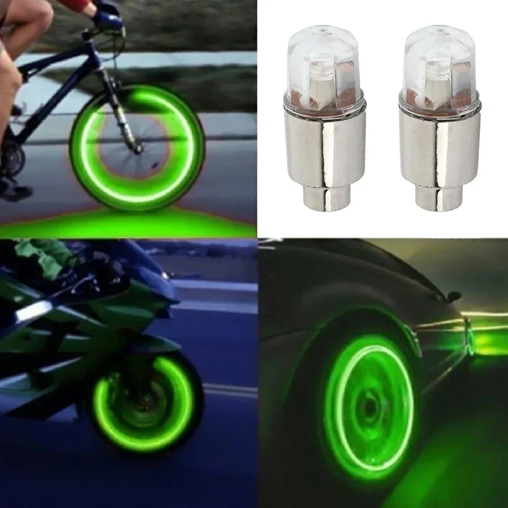 2 PCS Car Wheel Tire Tyre Lights LED Blue/Red/Green/Colorful Light Fit For Bike Car Motorcycle Car Tire Decoration Accessories