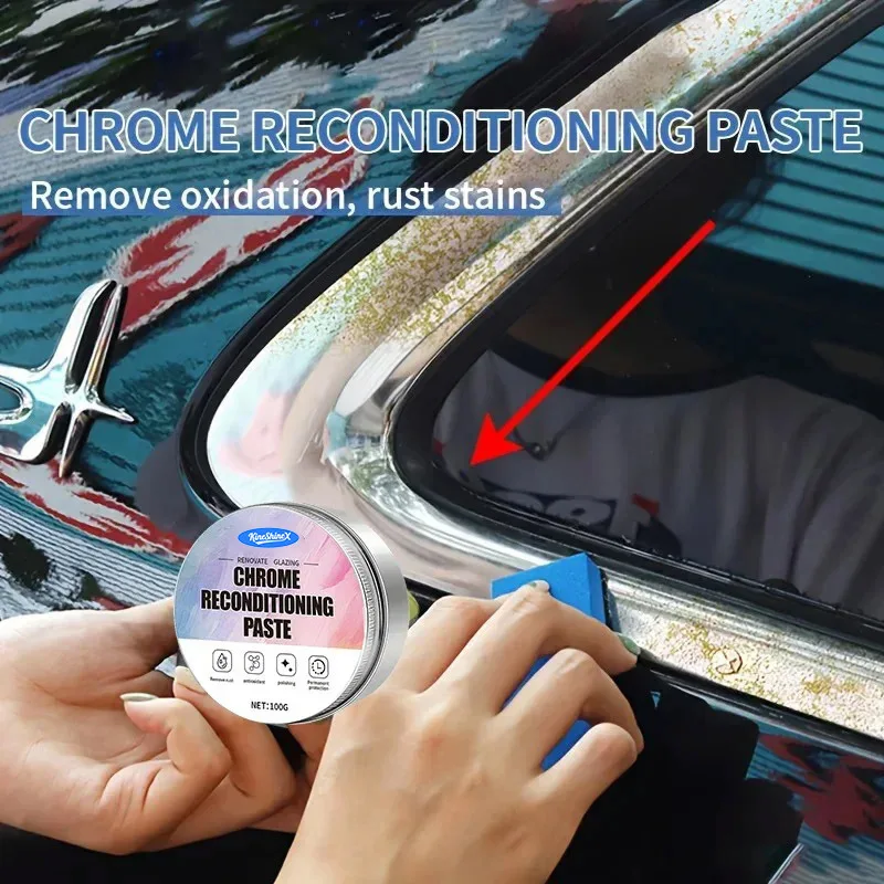 Chrome Polish Wax Refurbishment of Oxidized Chrome Emblem Vehicles Chrome Parts Repair Paste for Rust and Scratch Removal Repair