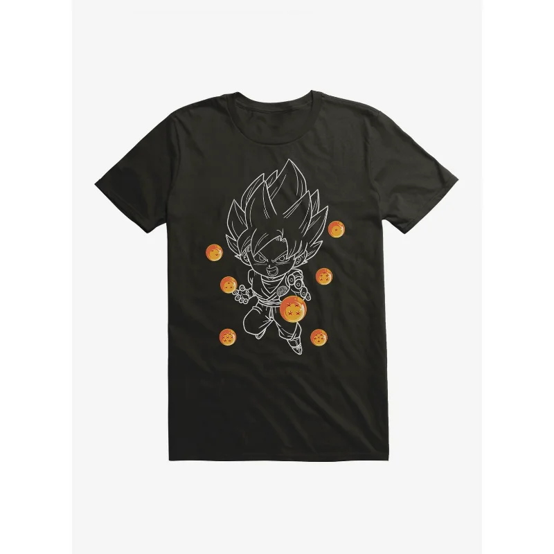 

Dragon Ball Super Chibi Goku Saiyan Extra Soft T-Shirt Men Fashion Trend Street Short Sleeve Women Summer Crew Neck Top