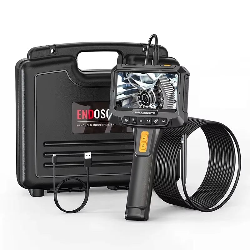 

Инструмент для промышленного ремонта, 5-дюймовая жесткая канализационная труба, бороскоп с сигнализацией превышения температуры, портативная эндоскопическая камера на 360 градусов