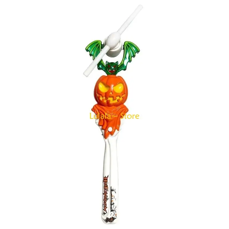 

Y4QA Halloween LED Pumpkin Windmill Wand Light With Sound Kids Party Props Halloween LED Light Up Wand