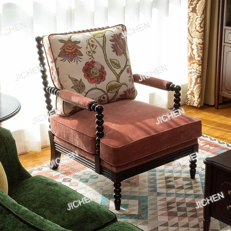 

Американская сельская ретро мебель для гостиной из цельного дерева, одиночный повседневный диван-кресло из тыквы