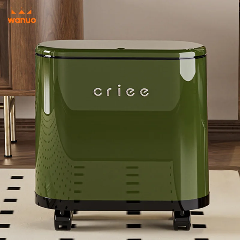 Large Capacity Bathroom Trash Can with Wheels for Living Room Narrow  Cover Wheelie Bin Home Use High Aesthetic Value