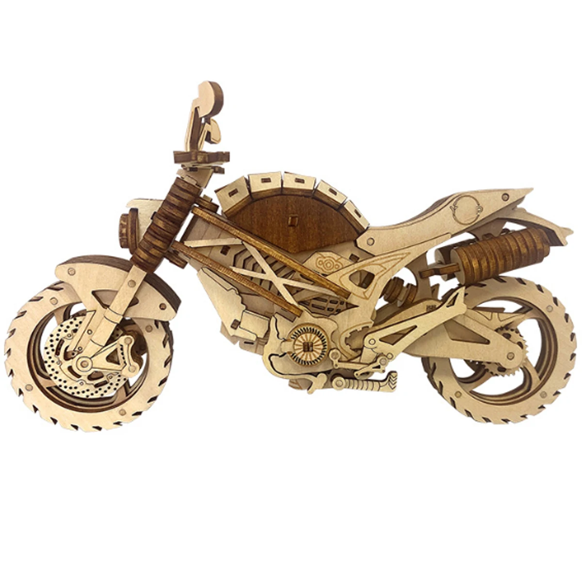 Motorcycle 3D Car Wooden Puzzle Scale Model,DIY Model Kit, Handcraft Gift,Home Decoration,Mechanical Model Kit, Building Toy