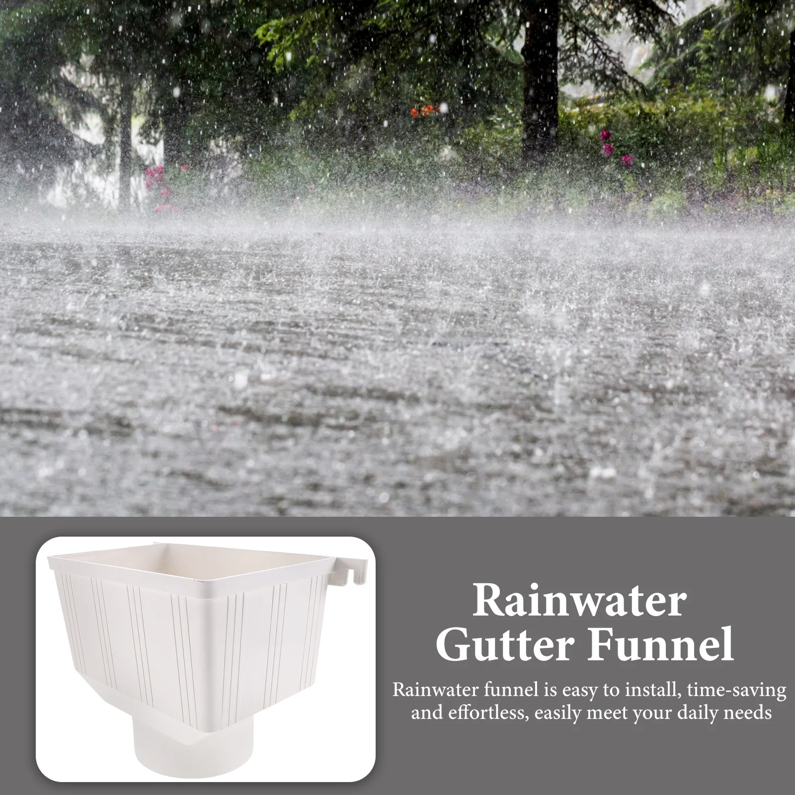 Pvc Downspout Gutter Connector Rainwater Funnel Outdoor Drain Accessory For Rain Diverter Water Collection System