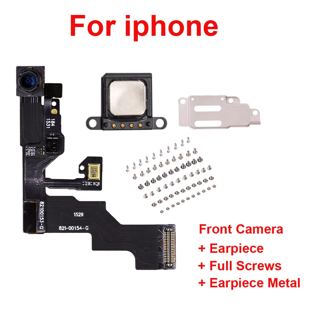 

Pop 1set Full Screw + Earpiece + Metal + Front Camera Right Proximity Sensor Flex With Mic Assembly For IPhone 5 5S 5c 6 6s 7 8