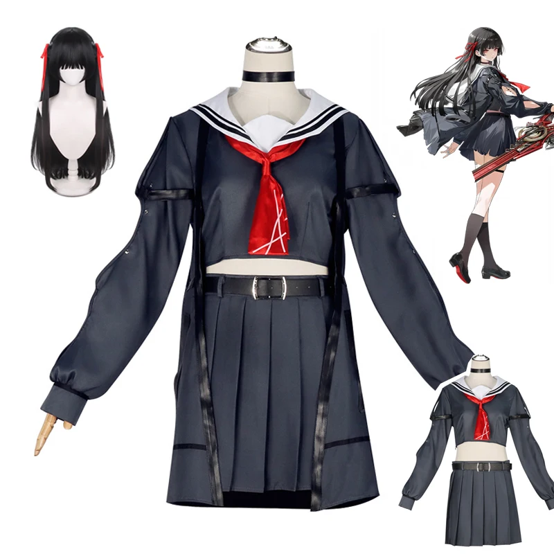 

Wuthering Wave Chisa Косплей Костюм JK Униформа Топ Юбка Парик Костюм Для Хэллоуина Вечеринка Женщины Ролевая Игра Фантазия Наряды В НАЛИЧИИ