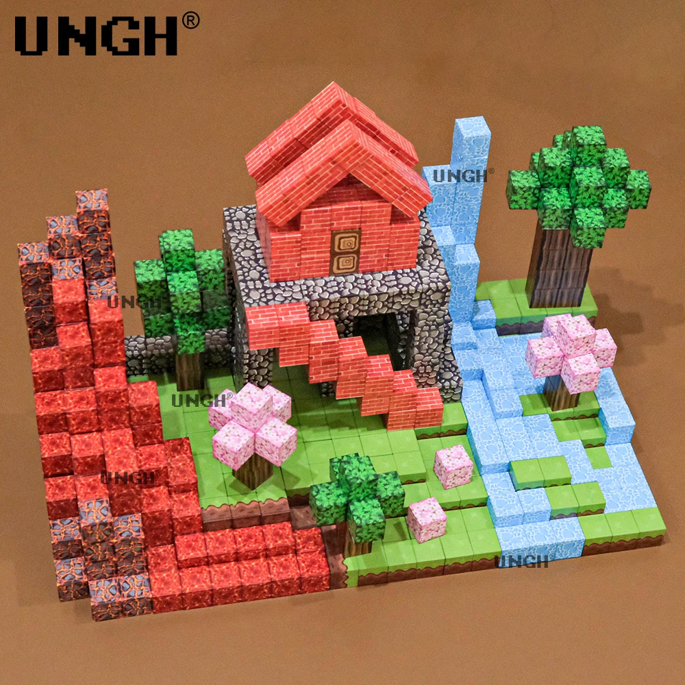 UNGH 100-400 pièces bloc magnétique figurines poupée homme bloc de Construction aimant Puzzle jouet ensemble de Construction tige Construction bricolage jouet cadeaux