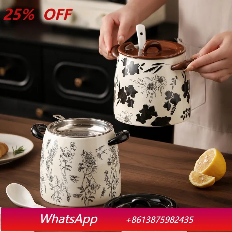 

LTT Medieval Flower Household Large Capacity Seasoning Box Seasoning Jar Bottle