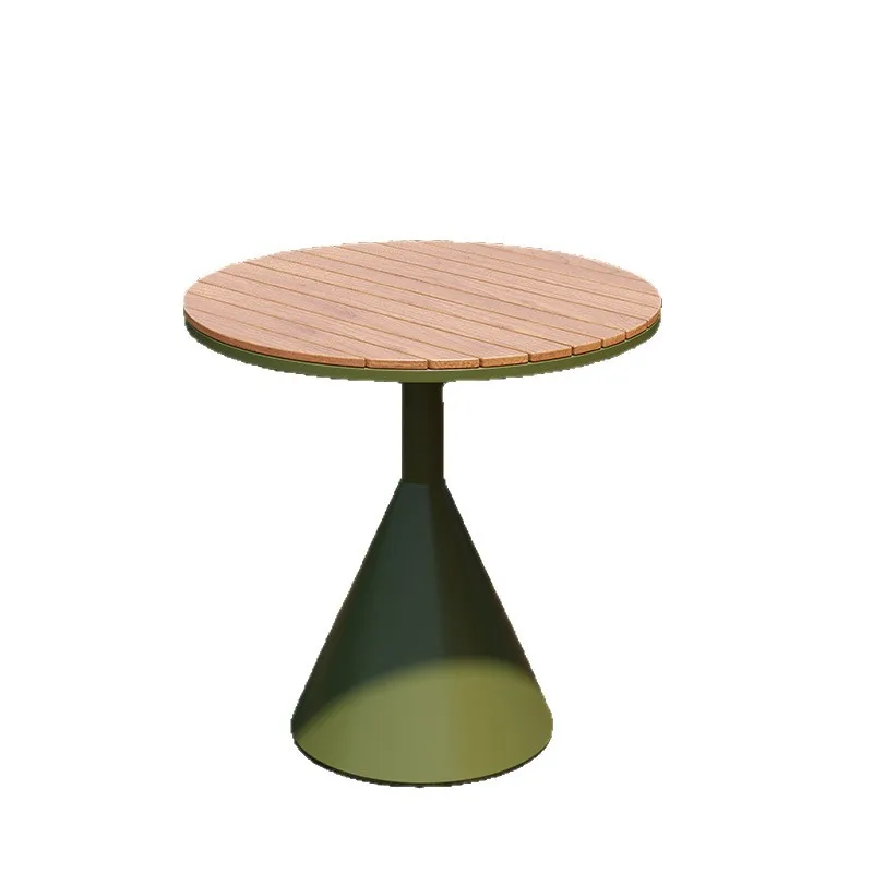 

Plastic wood outdoor bar restaurant personalized leisure table and chair combination milk tea shop small round table reception