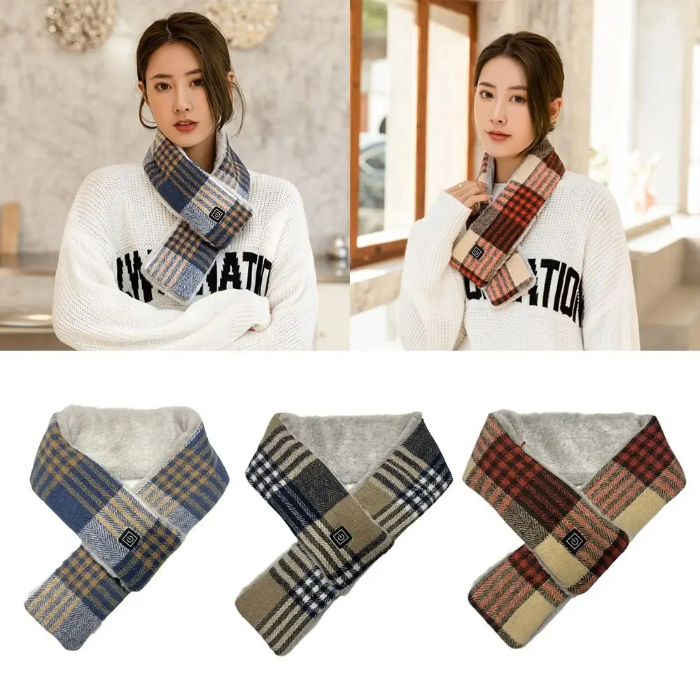Fashion USB Electric Heated Scarf 3 Gears Washable Neck Heating Pad Winter Warm Temperature Control Thermal Scarfs Unisex
