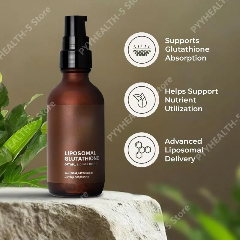 Liposomal Glutathione Liquid Supplements Supports Immunity, Skin, Hair and Healthy Aging, 30 Servings (60mL)