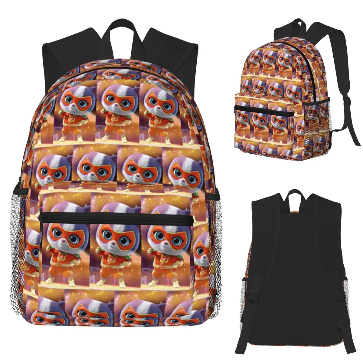 

Cute Cartoon Supe Kitties Student Backpack School Bag Hiking Travel Daypack for Men Women Fashion Bookbag Shoulder Bags