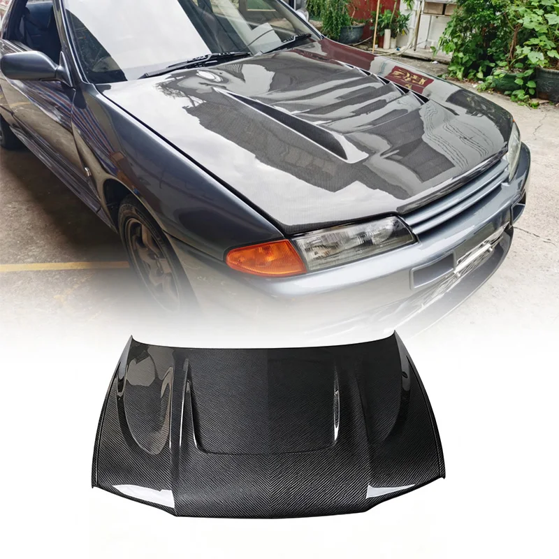 For Skyline R32 GTR NIS Hood Front Aero Bonnet Cover Automotive Mod Parts