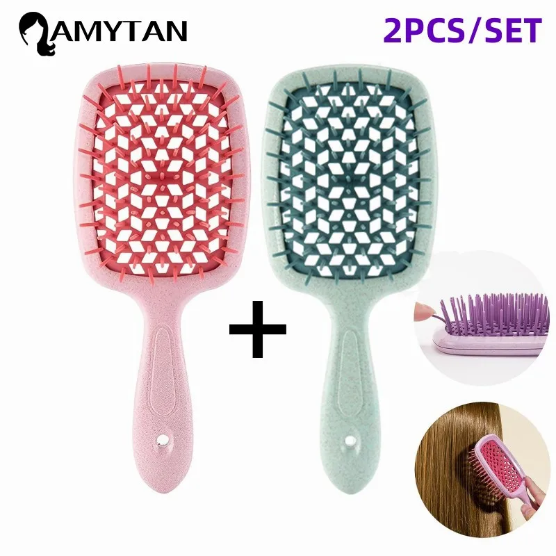 Janeke Combs Detangling Hair Brush Massage Combs Anti-static Comb Hollow Out Hair Brushes For Wet Dry Detangling Hair Brushes