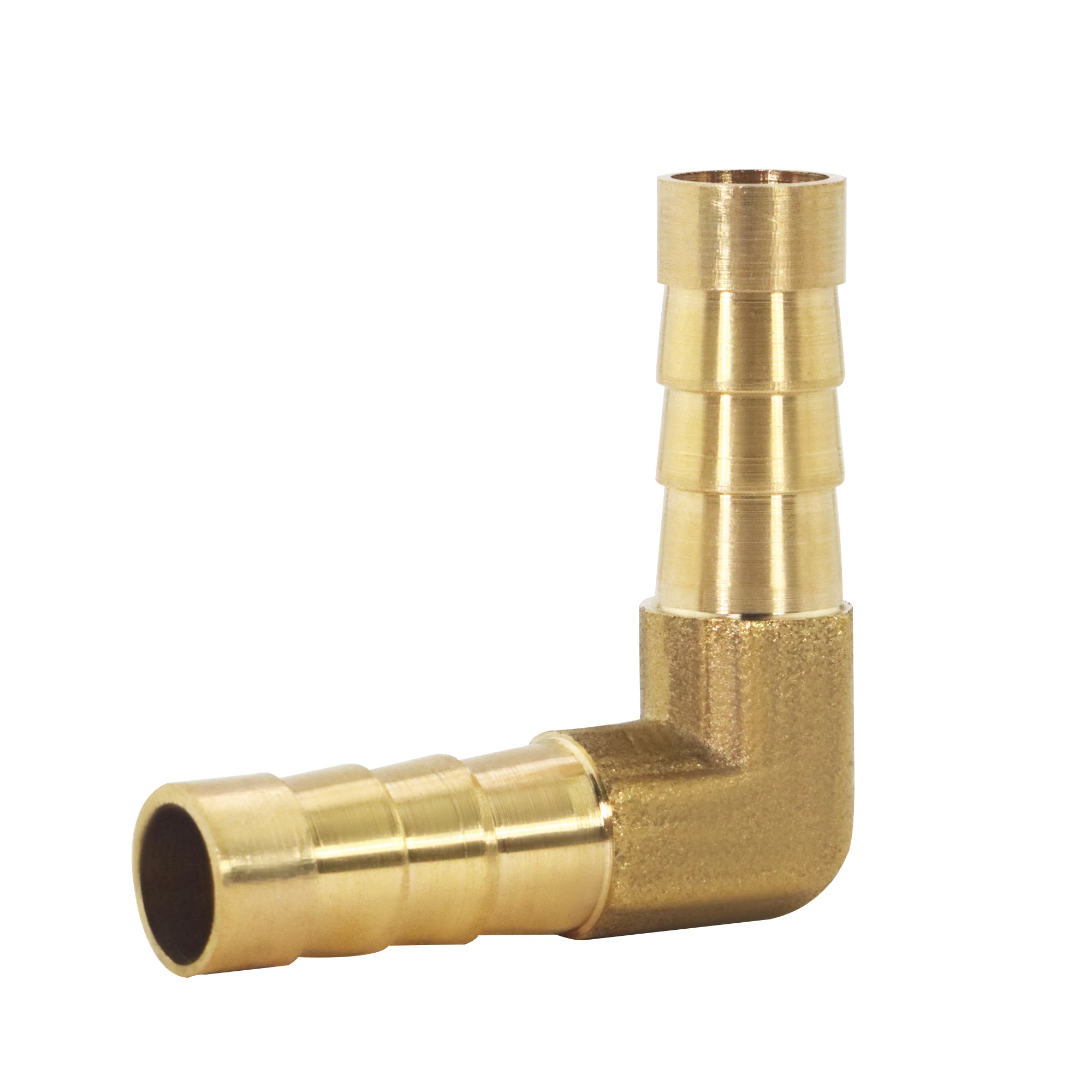 Messing-Widerhaken-Rohrverschraubung, Winkelstück, 2-Wege-Anschluss für 8 mm 10 mm 19 mm Schlauch, Kupfer-Pagode-Wasserrohrverschraubungen