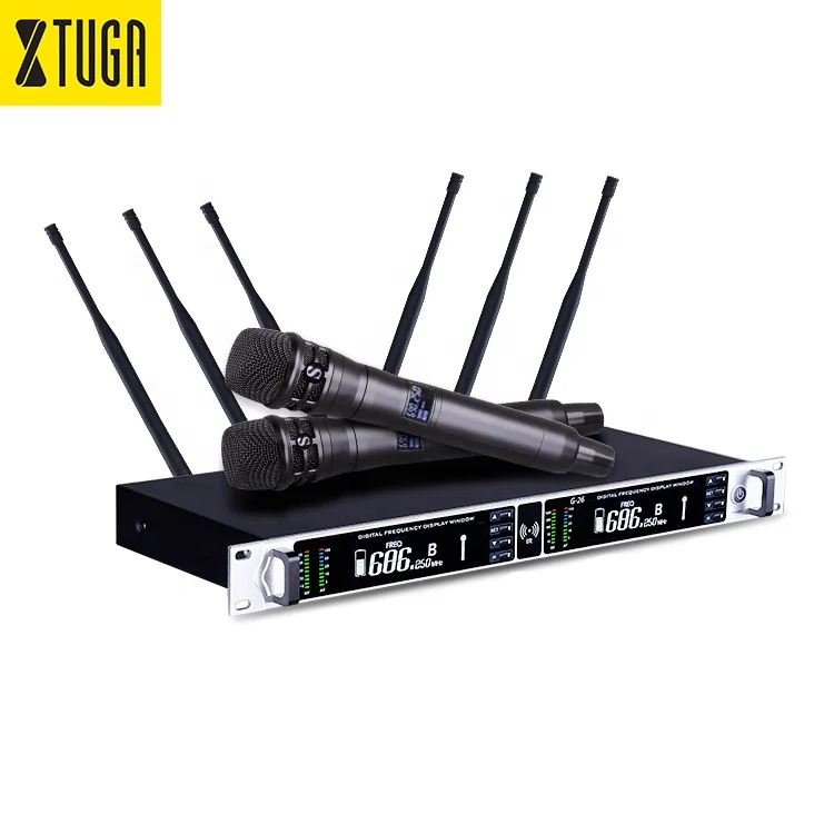 

Xtuga G-26 Six Antennas 800m Effective Distance True Diversity Receiving Wireless Microphone For Professional Recording