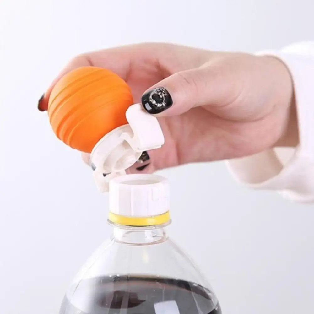 Silicone Drink Sealer Bottle Stopper Leak-proof Soda Sealing Beverage Bottle Cap Manual Inflation Bottle Stopper Protector Snap