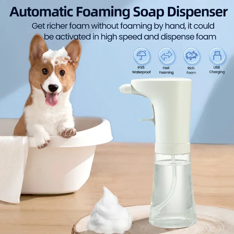 Pet Handheld Automatic Foam Soap Dispensers Smart Bathroom Liquid Soap And Shampoo Making Foam Dispender Dog Shower Accessories