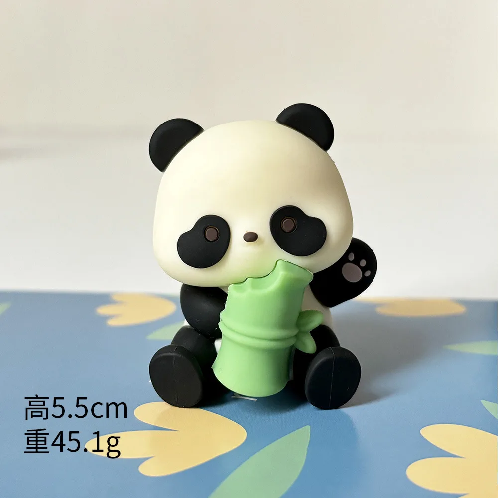 1set Cute Panda Cake Toppers Bamboo Panda Cake Decor Boy Girl Happy Birthday Party Decoration Baby Shower Supplies Kids Gift