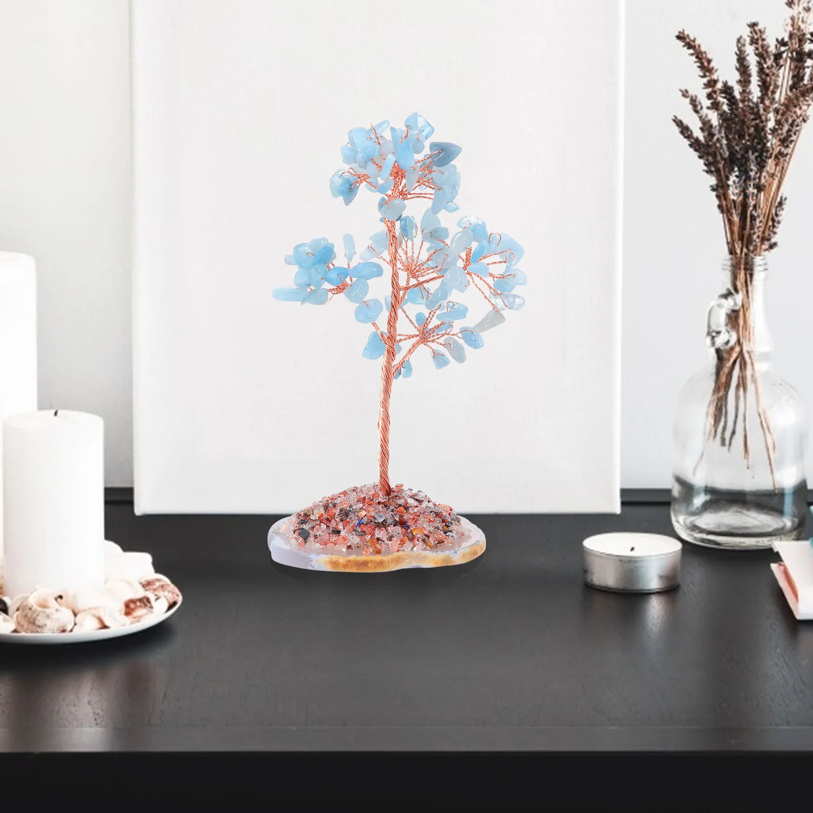 

Chakra Healing Crystal Money Tree Natural Tumbled Gemstone Chips Feng Shui Home Decor Wishing Tree Prosperity Gift