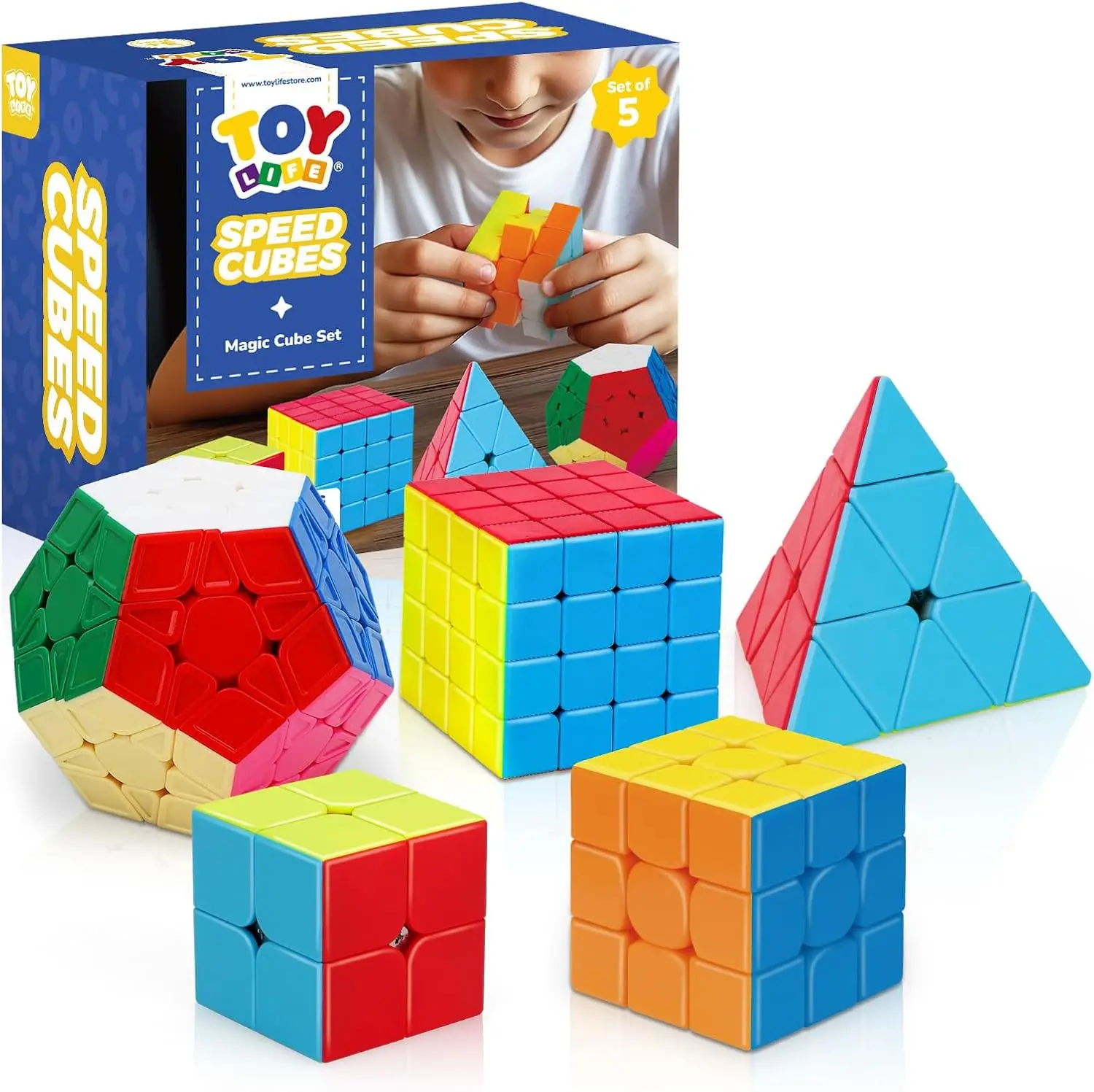 

Набор кубиков-пирамидок Megaminx 2x2, 3x3, 4x4, гладкие кубики без наклеек для детей и взрослых