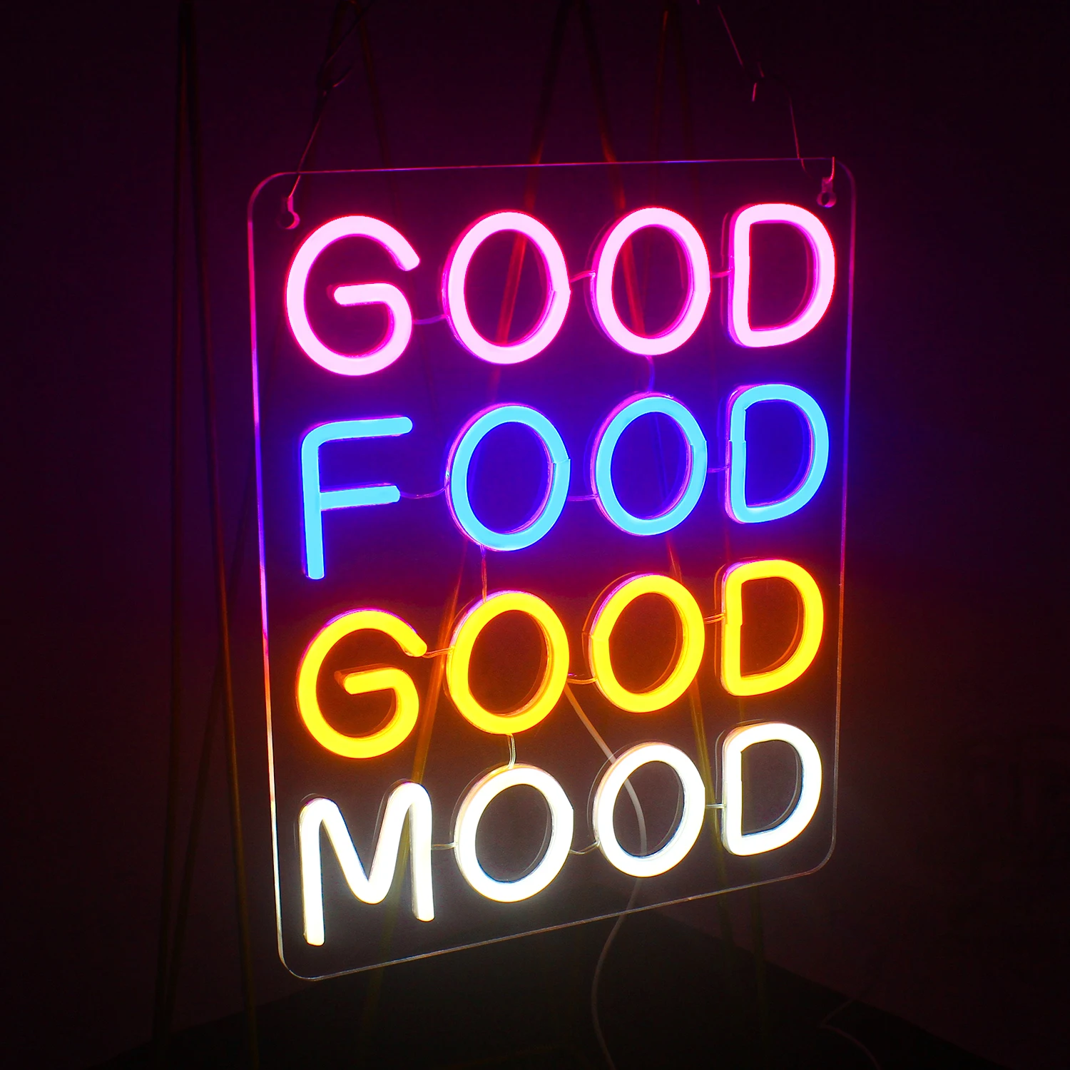 Good Food Good Mood Neon Sign For Wall Decor Aesthetic Room Decoration For Home Kitchen Birthday Party Business Food Shop Lamp