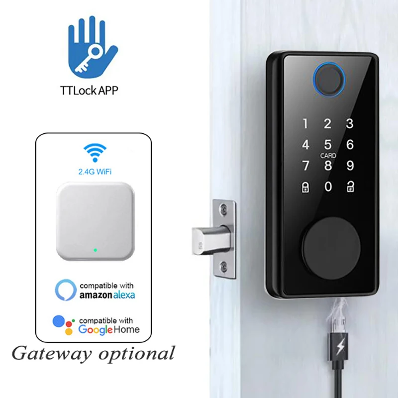 

Biometric Deadbolt Door Lock TTLOCK Smart Locks Biometric Fingerprint Lock Home Electronic Door Lock Optional TTLOCK G2 gateway