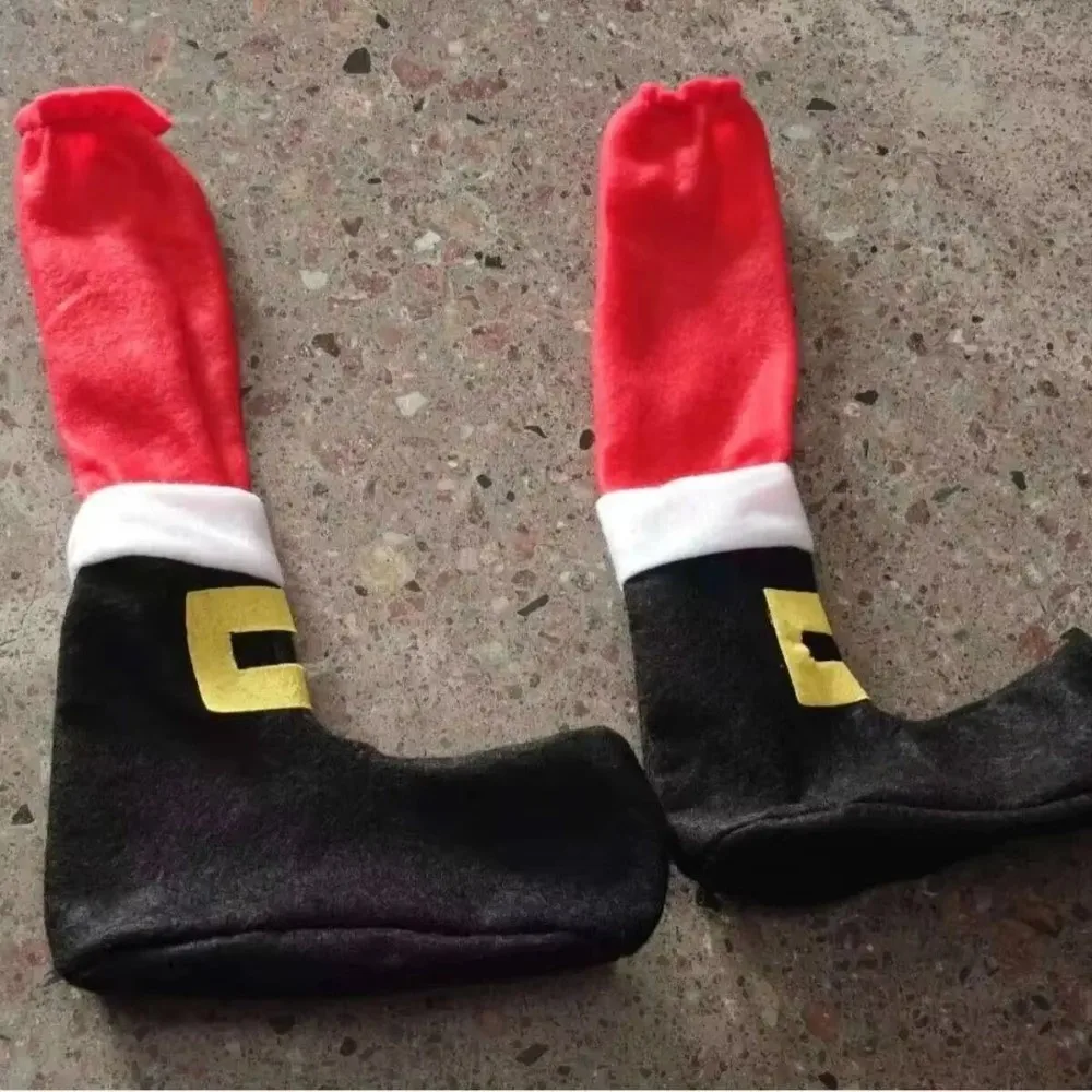 4PCS Anti Slip Christmas Table Chair Leg Cover Santa Claus Boots Covers Merry Christmas Decors Furniture Leg Pad Happy New Year