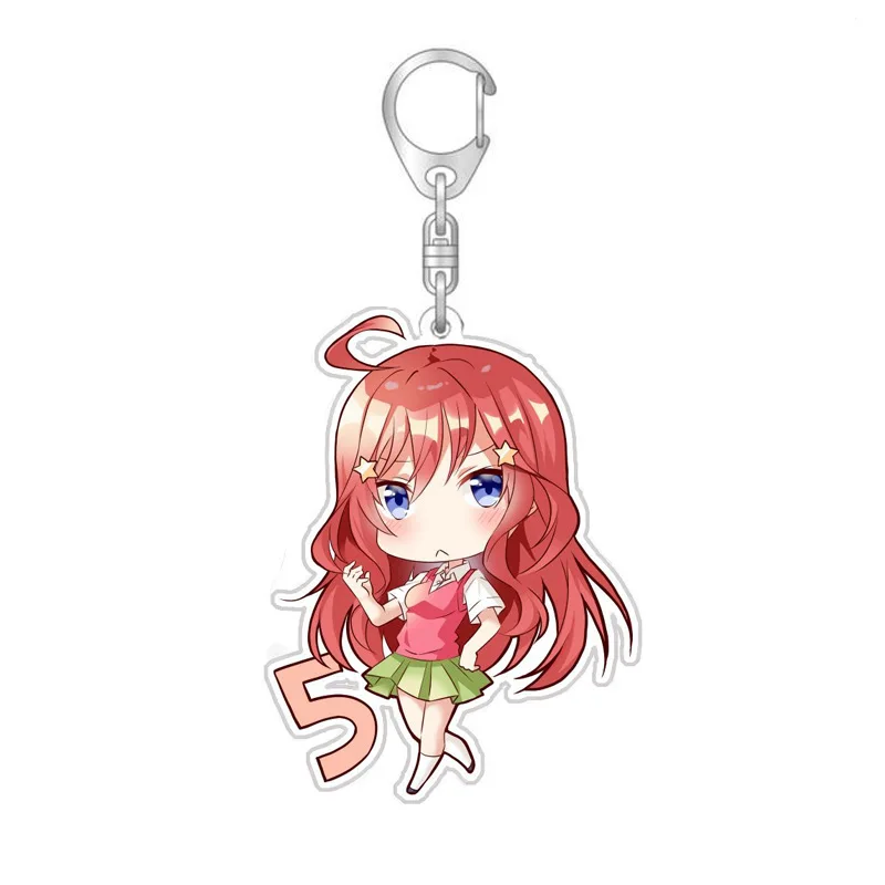 Anime The Quintessential Quintuplets Cosplay Costume Key Pendant Props Acrylic Keychain Keyring