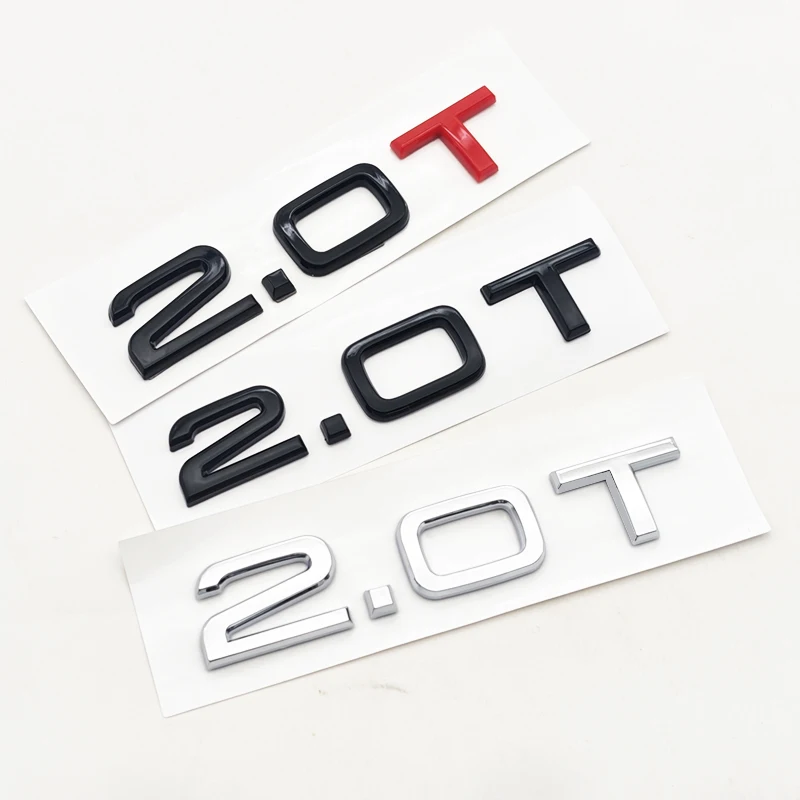 

3d ABS 2.0 T Logo 2.0T Emblem Car Rear Trunk 2.0T Badge for Audi A4 B7 B8 A3 8P 8V A6 C7 A5 S3 Q5 2.0T Engine Cover Accessories