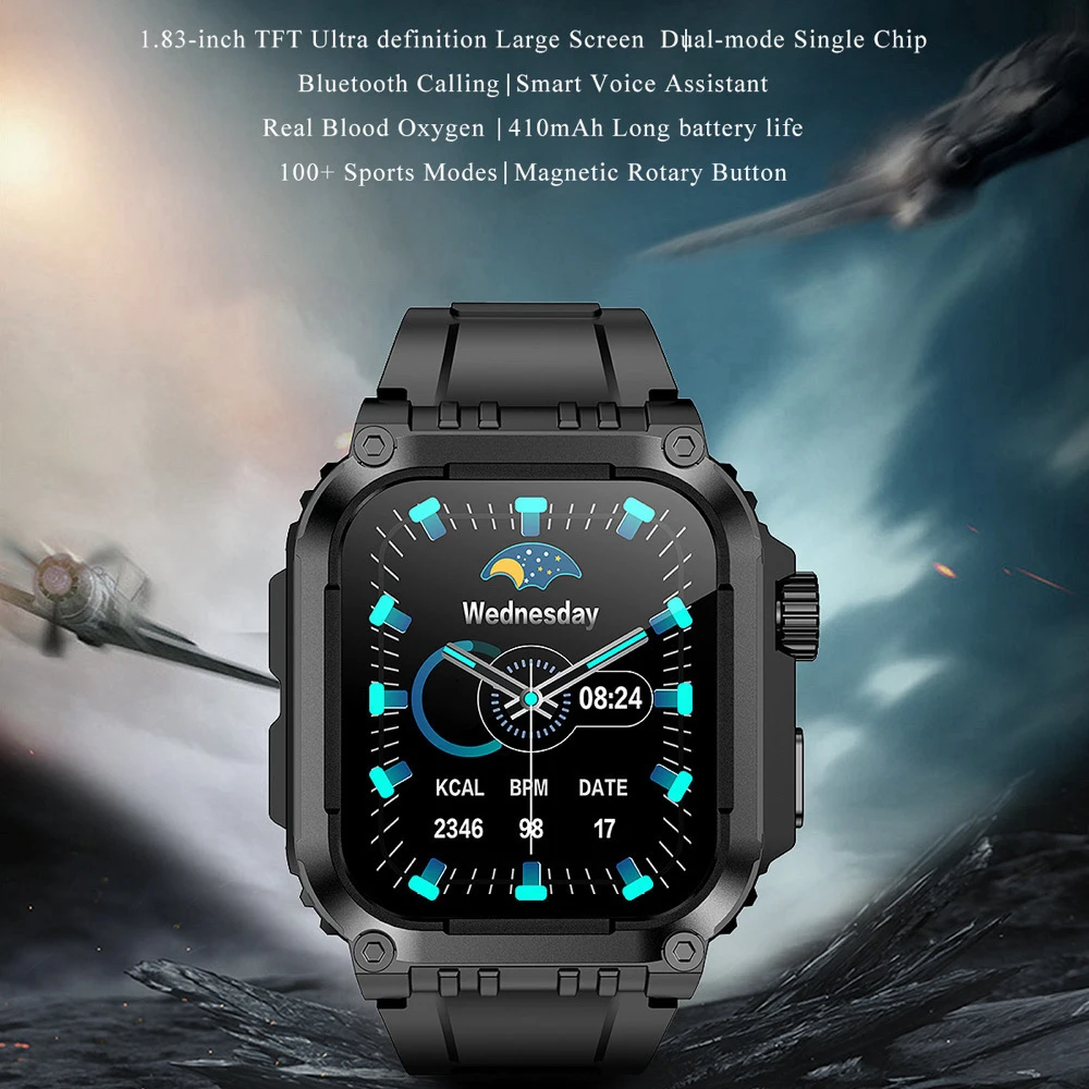 

Outdoor Smartwatch Sports GPS Smart Watches Men Heart Rate Health Monitor BT Call Watch IP68 Waterproof Music 410Mah Battery