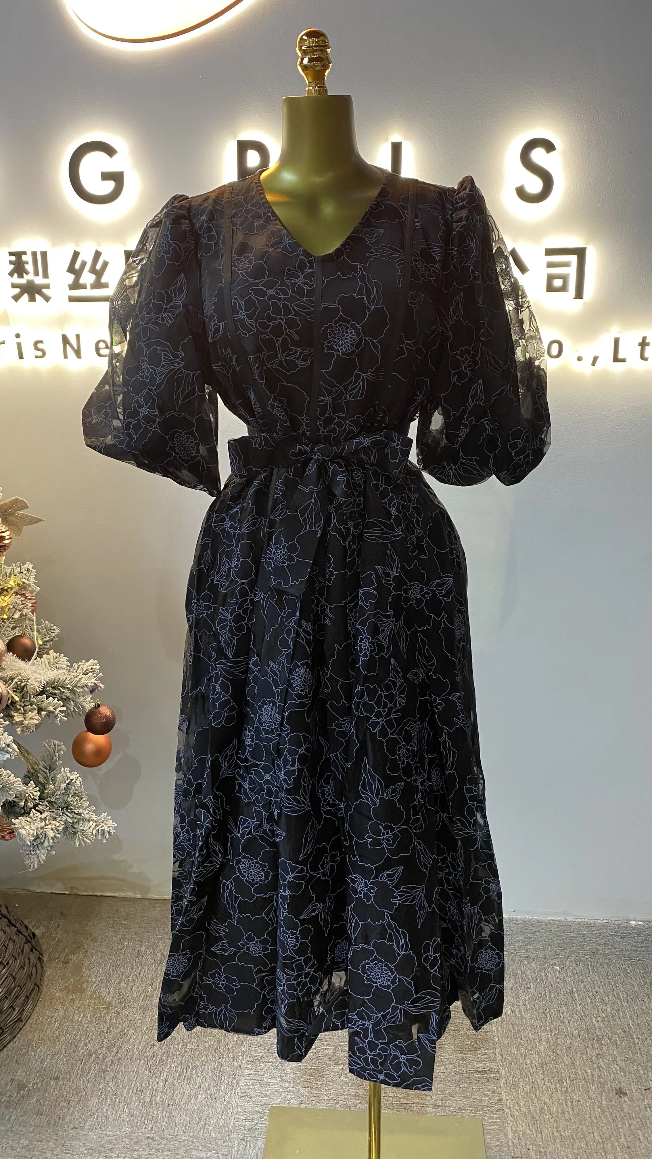 

Simple and elegant formal evening dress with lace appliqué, long ball gown, maximum length, party dress, anti-static.-GZXX106